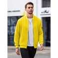thumbnail image 3 of Colsmile Men's Waffle Knit Bomber Jacket, Lightweight Full Zip Varsity Baseball Coat with Pockets for Spring Fall,Yellow 2XL, 3 of 9