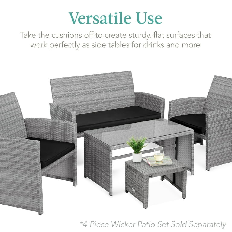 Best Choice Products Wicker Ottoman Set, 2-Piece photo 4