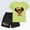 Green, variant on Girls' Graphic Tees Summer Cute Short Sleeve Crew Neck Tee Shirt + Shorts Summer Outfits Set for 2-14 Years