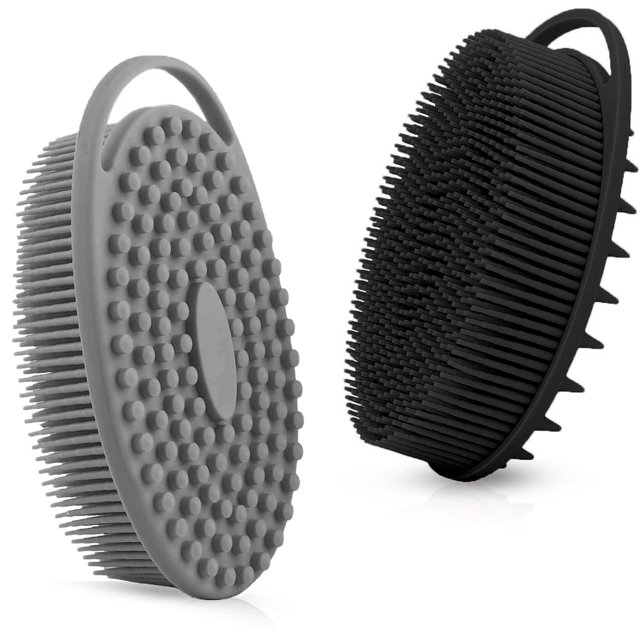 RamPula - Depurador corporal de silicona, lufa de silicona, limpieza de baño, esponja de ducha, guante, cepillo exfoliante corporal para cepillado húmedo o seco, más higiénico que la lufa tradicional