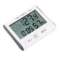 thumbnail image 4 of Medidor de temperatura estación meteorológica digital Monitoreo Función de alarma práctica duradera para la oficina para el jardín para el hogar, 4 of 8