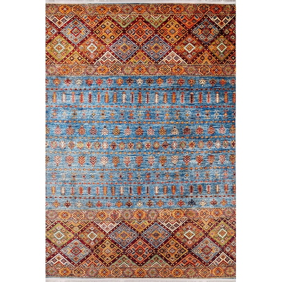 Kirovo-Cepetsk Blue Medallion Polyester Area Rugs for Living Room Washable Rugs Boho Moroccan Area Rug Soft Geometric Bohemian Carpet Distressed Indoor Rug for Bedroom Dining Room Office Nonslip Rug