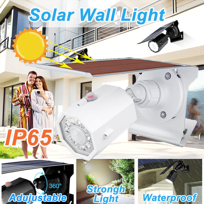 500LM Solar Power Wall Lights ALUMINUM Motion Sensor Outdoor LED Lamp Spotlight 