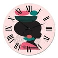 thumbnail image 2 of Designart 'Ethnic Geometric Silhouette Of Afro American Ii' Modern Wall Clock, 2 of 5
