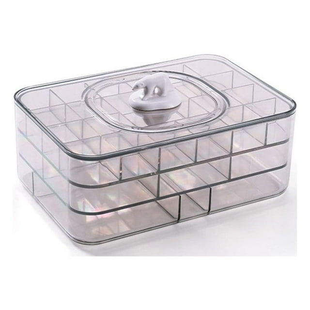 POINTERTECK Boîte de Rangement pour Bijoux Transparente pour Femmes Grande Capacité Boîtes à Bijoux pour Collier Boucles d'Oreilles Élastiques à Cheveux