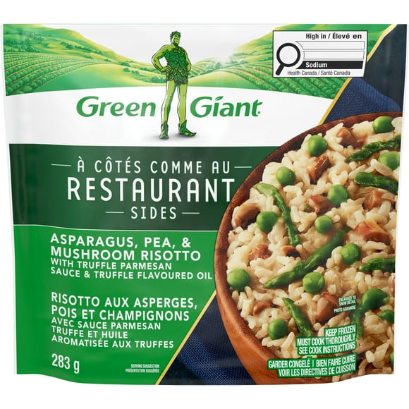 Green Giant Restaurant Sides Asparagus, Pea, & Mushroom Risotto with Truffle Parmesan Sauce & Truffle Flavoured Oil, 283 g