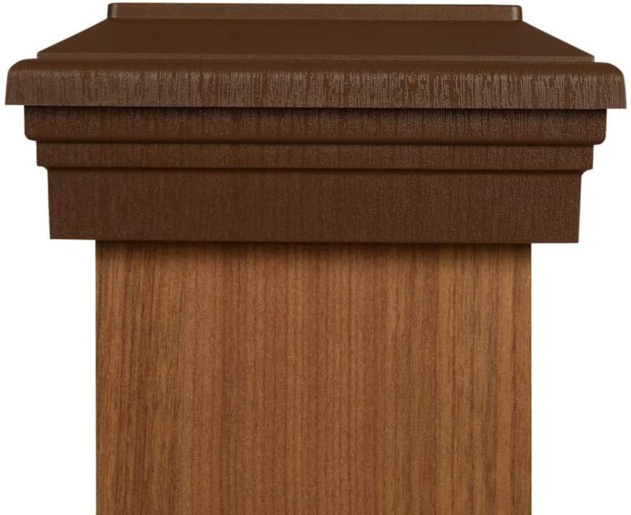 6x6 Post Cap (True 6') │ Dark Brown Flat Square Newel Newport Top for Outdoor Fences, Mailboxes & Decks, by Atlanta Post Caps