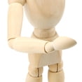 thumbnail image 3 of ZOENHOU 4 Pack 12 Inch Wooden Artists Model, Mannequin Wooden Manikin with Base, Posable Wooden Figure for Drawing Painting, Home Decor, 3 of 6