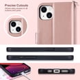 thumbnail image 4 of ULAK Wallet Case for iPhone 13 for Women Girls, Kickstand Phone Case with Card Holder for Apple iPhone 13 6.1 inch 2021, Rose Gold, 4 of 10