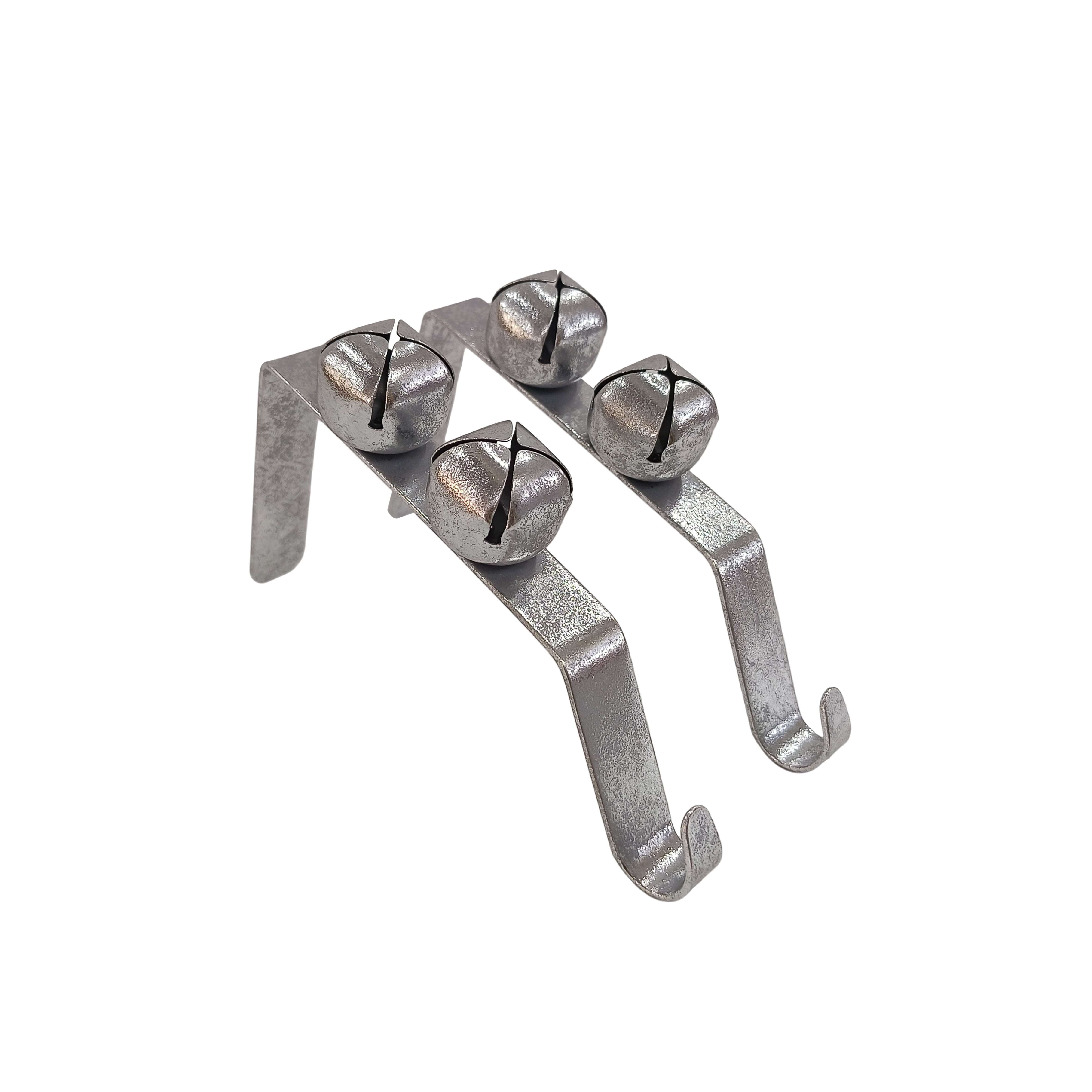 Silver Metal Jingle Bell Christmas Stocking Holders, 6.5", 2 Count, by Holiday Time