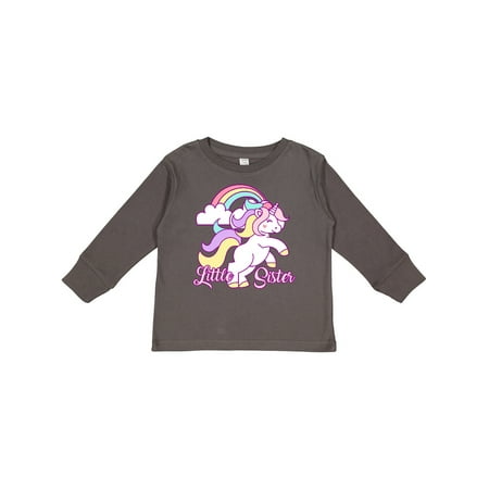 

Inktastic Little Sister Unicorn Gift Toddler Toddler Girl Long Sleeve T-Shirt