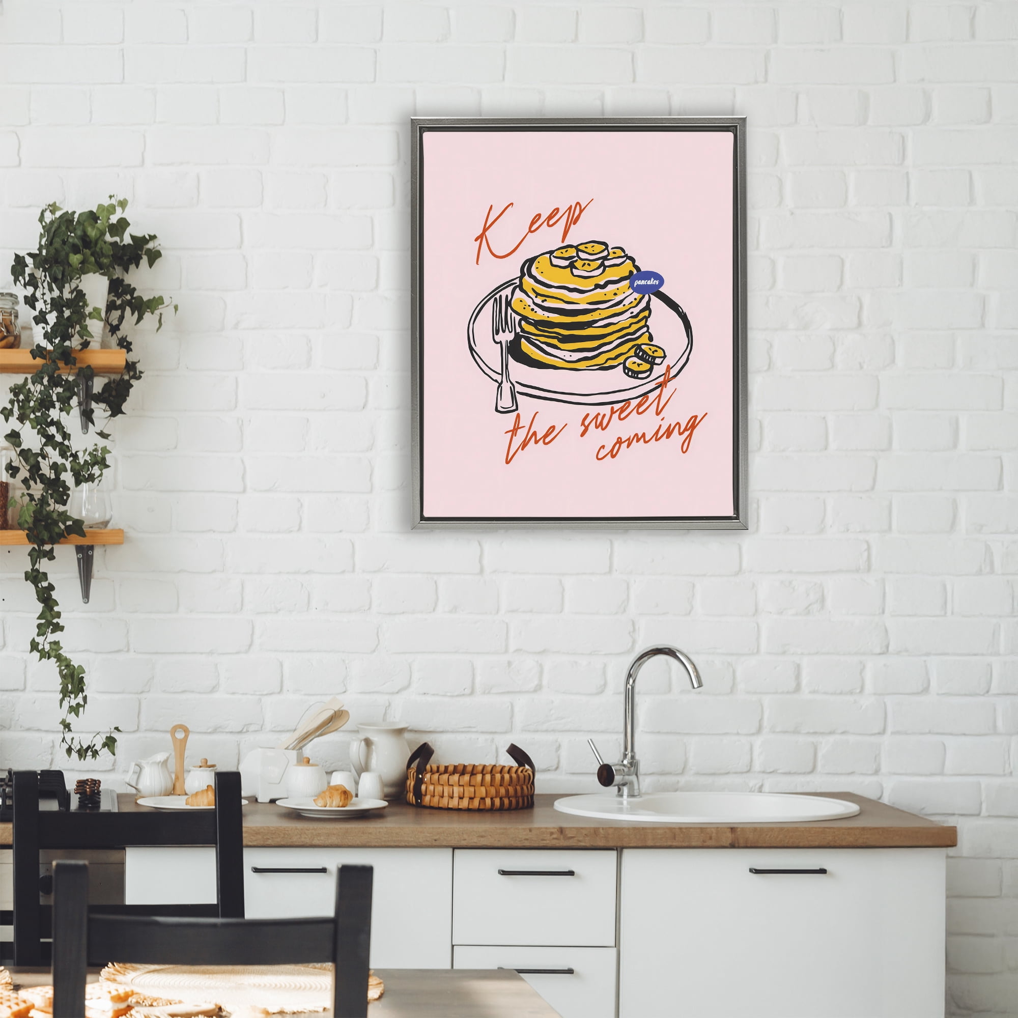 Stupell Industries Keep The Sweet Coming Gray Framed Floater Canvas Wall Art, design by The Prints Vibe
