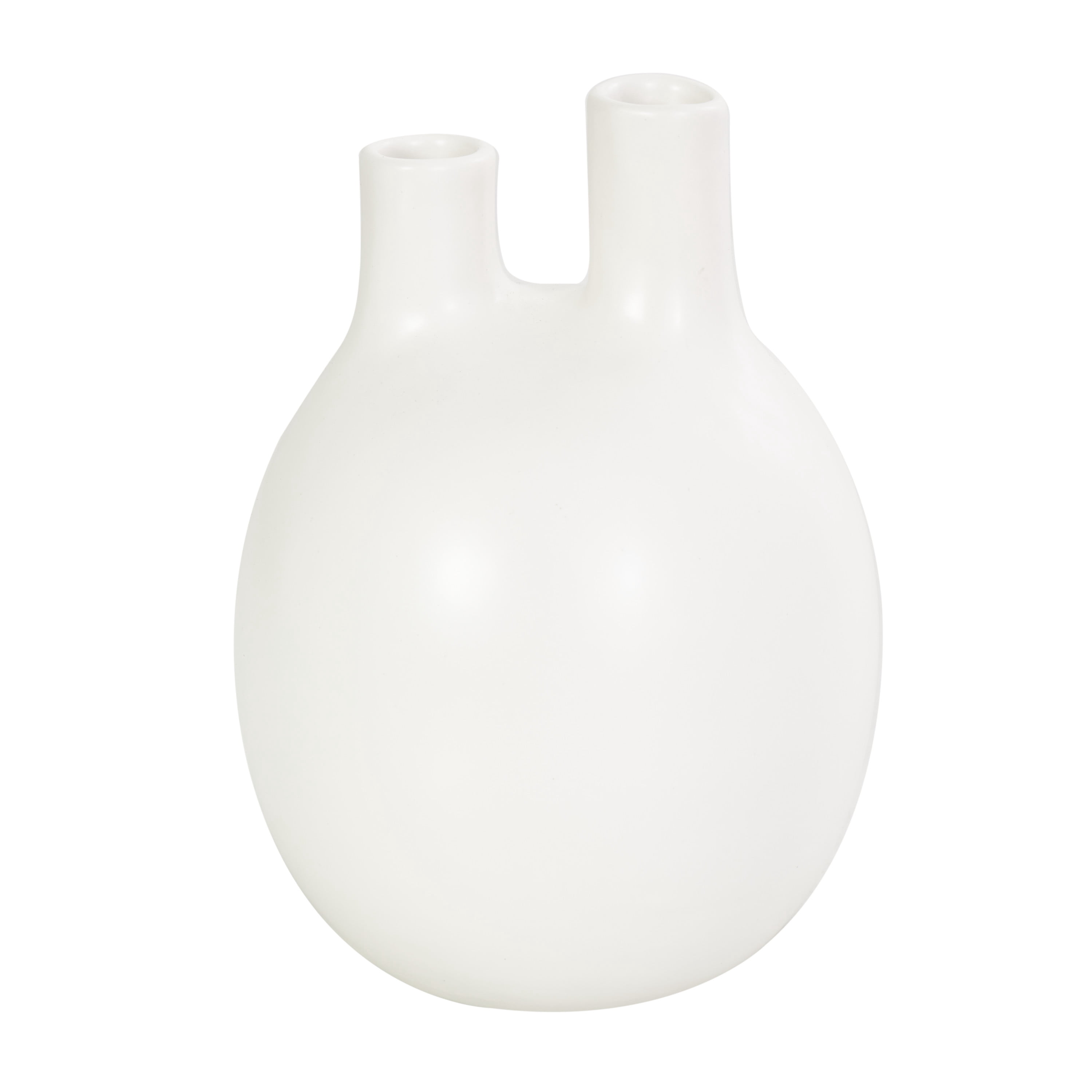 CosmoLiving by Cosmopolitan 6"W, 7"H Round Bud White Ceramic Vase with Multiple Openings, Set of 3