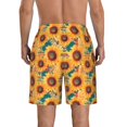 thumbnail image 3 of KLL Beautiful Bohemian Sunflower Men's Casual Summer Beach Shorts Hawaiian Shorts with Pockets-Small, 3 of 5