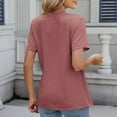 thumbnail image 6 of Homenesgenics Womens Tops under $5 Plus Size Women's New Short-sleeved V-Neck Solid Color Casual Fashion Tops Pink M, 6 of 8
