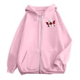 thumbnail image 4 of Certgust Essentials Hoodie Womens Letter Print Zip Hoodie Drawstring Casual Sweatshirt Long Sleeve Top with Pockets Oversized Fall Jacket for Layered Everyday Outfits, 4 of 5