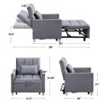 thumbnail image 6 of Aukfa Convertible Sleeper Chair Bed, Futon Chair, Adjustable Angle Backrest Chaise for Adults - Gray, 6 of 9