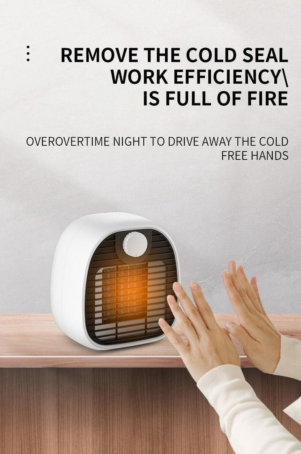 Desktop Electric Space Heater 1000W for Bedroom Office, Green
