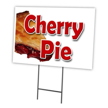CHERRY PIE 12"x16" Yard Sign & Stake | Advertise Your Business | Stake Included Image On Front Only | Made in The USA