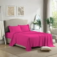 thumbnail image 2 of 4 Piece Ruffle Sheet Set, 2" Inch Ruffle Hem On Flat Sheet, 15 Inch Deep Pocket, 100% Egyptian Cotton, 800 TC, Queen Size, Solid Hot Pink, 2 of 4