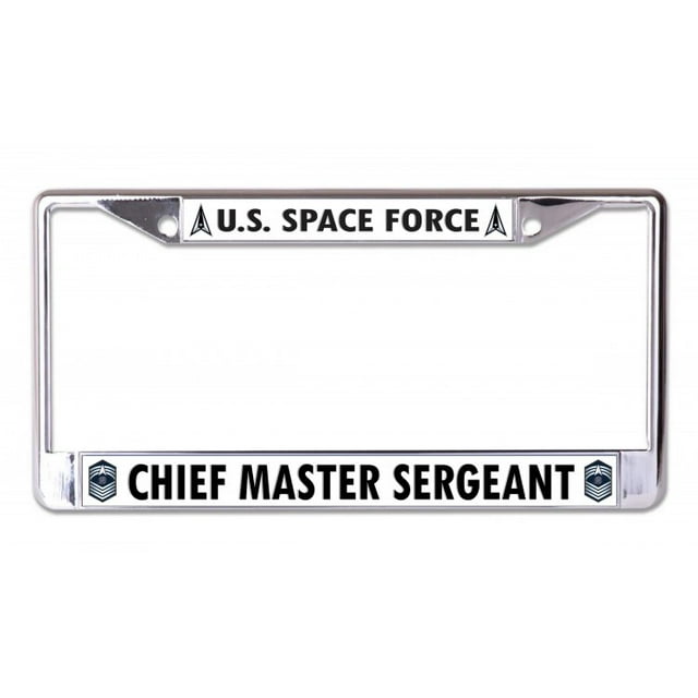 Cadre de Plaque d'Immatriculation Chromée U.s. Space Force Chief Master Sergent