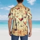 thumbnail image 4 of Balery Wine Camisas hawaianas de manga corta para hombre, camisas playeras de corte holgado, camisas de vacaciones con botones,Large, 4 of 7