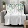 thumbnail image 2 of Eucalyptus Blanket Soft Cozy Warm Twin Blanket for Bed, Plush Fuzzy Flannel Fleece Blankets for Sofa, Spring Plant Watercolor Fruit Green White Throw Blankets for Couch, Gifts for Men, 60"x80", 2 of 9