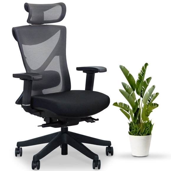 EFFYDESK KaiChair Fully Adjustable Best Ergonomic Office Chair and Task Chair with Lumbar Support and Posture alignment with 4D armrest (Obsidian Black)