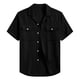 thumbnail image 5 of Mens Loose Fit Camisas Verano Manga Corta Solapa Botón Arriba, Estilo de Cárdigan de Color Sólido con Bolsillo para Casual, 5 of 8