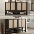 thumbnail image 4 of SICOTAS 31.5" Wide Rattan Shoe Cabinet with 2 Doors & Adjustable Shelves – Farmhouse Entryway Storage Organizer for Hallway Foyer Enterway Clearance, Black Oak, 4 of 7