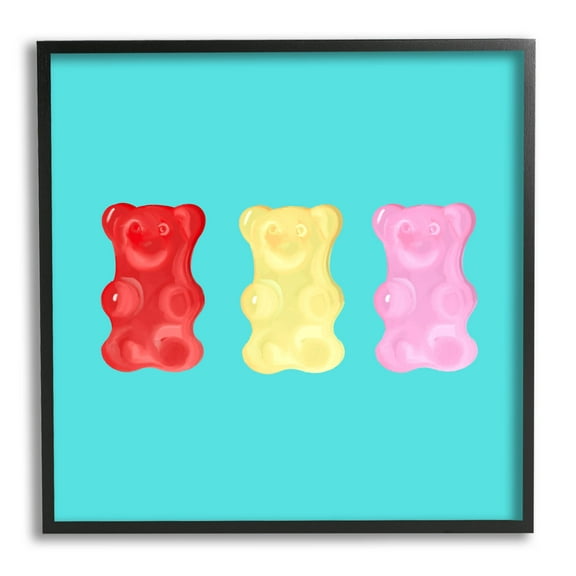 Stupell Industries Cute Gummy Bear Candies Graphic Art Black Framed Art Print Wall Art, Design by Ashley Singleton