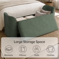 thumbnail image 3 of Usaint Upholstered Storage Bench, Padded Armrest Bedroom Bench for Bedroom, Entryway, Living Room, Green, 3 of 10