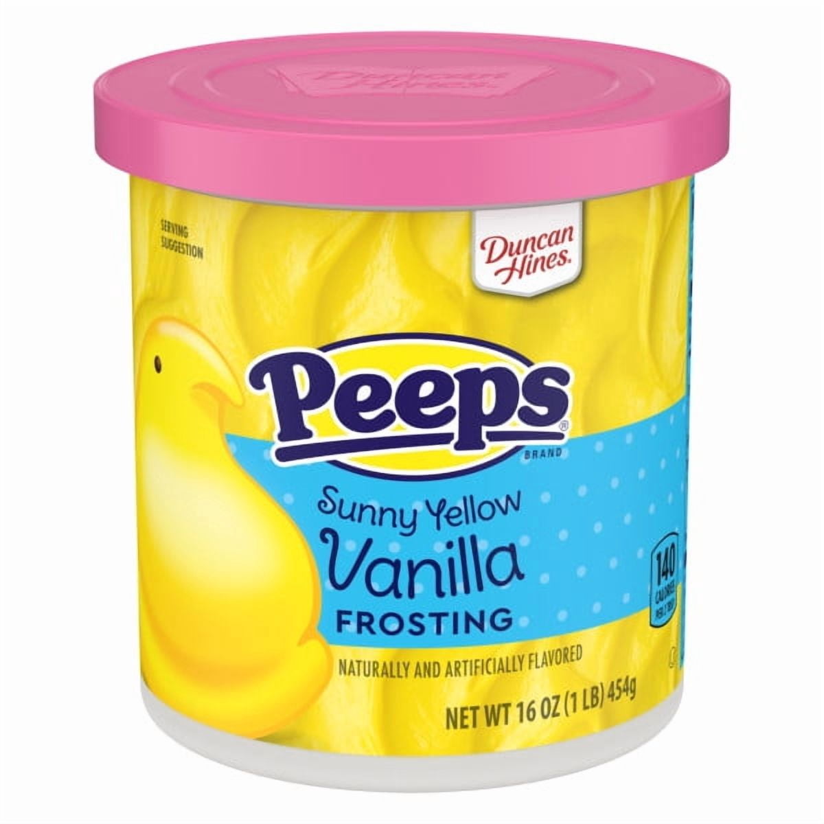 (5 pack) Duncan Hines PEEPS Sunny Yellow Vanilla Frosting, 16 oz.