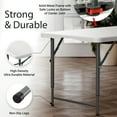 thumbnail image 5 of 1pc 4ft/6ft Fold-in-Half Heavy Duty Plastic Folding Table, Portable Utility Table with Handle for Indoor & Outdoor, Camping, Party, Wedding, Tailgating, Crafting, Great Housewarming & New Year Gift, 5 of 10