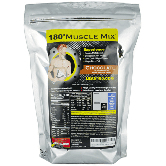 Lean 180 Muscle Mix | Best Tasting Protein Shake, Meal Replacement Drink | Helps Burns Fat, Build Muscle, Boost Energy | 31 Shakes (Chocolate)