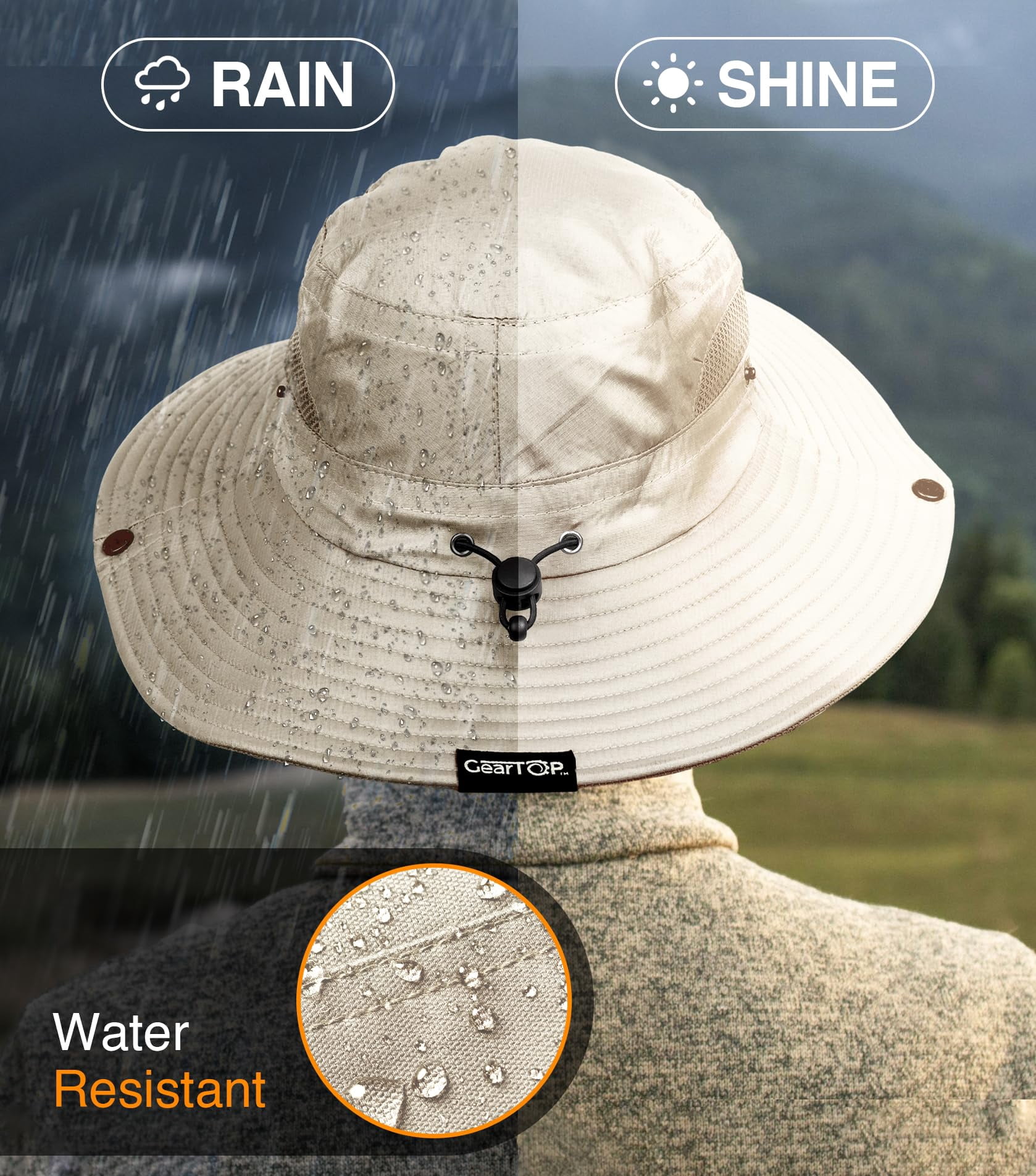 Pett Packable beach hat, sun hat, hunting hat for men and women, beige