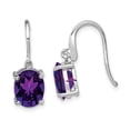 thumbnail image 1 of 925 Sterling Silver Amethyst Wire Earrings Drop Dangle, 1 of 6