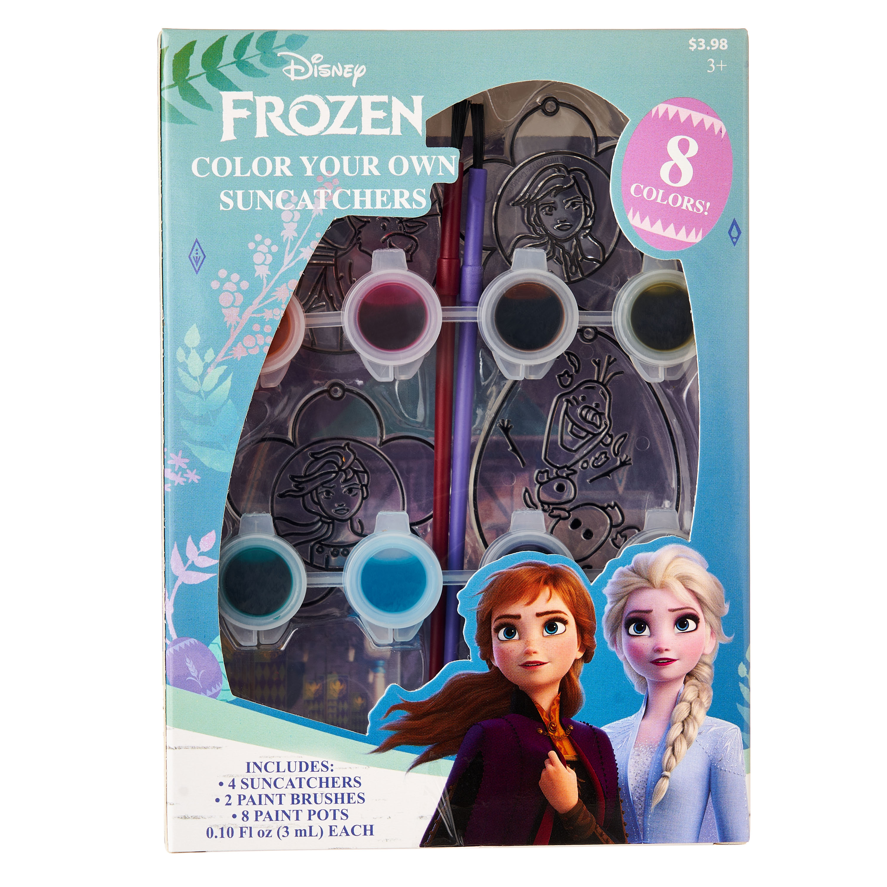 The Disney Frozen Paint Your Own Suncatcher has Suncatchers, Paint, and