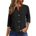 thumbnail image 3 of Cooling Shirts for Women Kelon Ladies Tops and Blouses Long Sleeve V Neck Summer Loose Fit Tops Trendy Dressy Casual Work Blouses, 5XL, 3 of 9