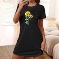 thumbnail image 3 of HomeGardon Women's Sleepwear Nightgowns for Women,Fashion Print Medium Length Dress Oversized Short Nightgown Fashion Chest Print Short Sleeve Nightdress,S-XXL, 3 of 5