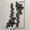 thumbnail image 1 of 1 pair Neckline Applique Collar Trims Patch Black Lace Embroidered Collar DIY Lace Trim Dress Accessories Elegant Floral Lace Neckline for Party Weddi, 1 of 3