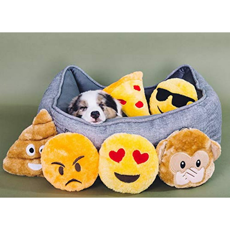 Zippy Paws Emoji Squeaky Plush Dog Toy, NomNomz Pizza Design