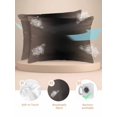 thumbnail image 2 of Brown Black Ombre Satin Pillowcase for Hair and Skin with Zipper, Soft Breathable Cooling Silk Pillow Cases, Modern Gradient Abstract Art Throw Pillow Covers King Size 20"x36" Set of 2, 2 of 6