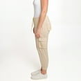 thumbnail image 4 of Elsie & Zoey Kienna Medium Sand Adjustable Cotton Cargo Jogger Pant for Women, 4 of 5