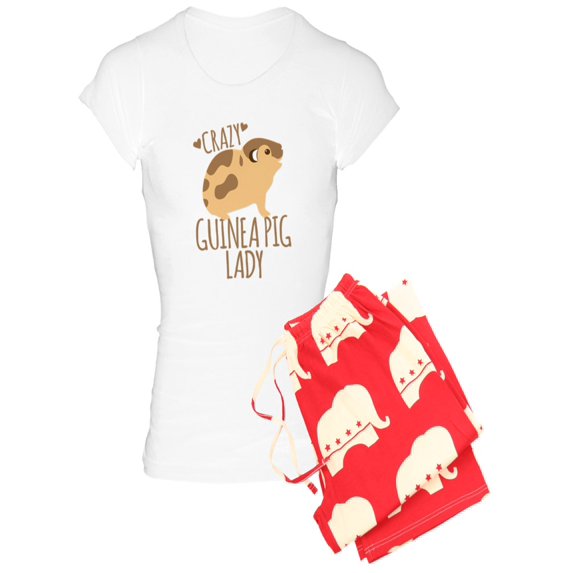 CafePress - Crazy Guinea Pig Lady Pajamas - Women's Light Pajamas