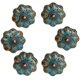 thumbnail image 1 of Pack de 6 tiradores de puerta de calabaza pintados en azul, manijas de puerta vidriadas de cerámica decorativas para armarios, baños, armarios, cajones (azul) Feliz Sencillez, 1 of 3