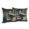 thumbnail image 6 of Ambesonne Gothic Throw Pillow Cover 2 Pack, Steampunk Woman Vintage, 18", Brown Teal, 6 of 6