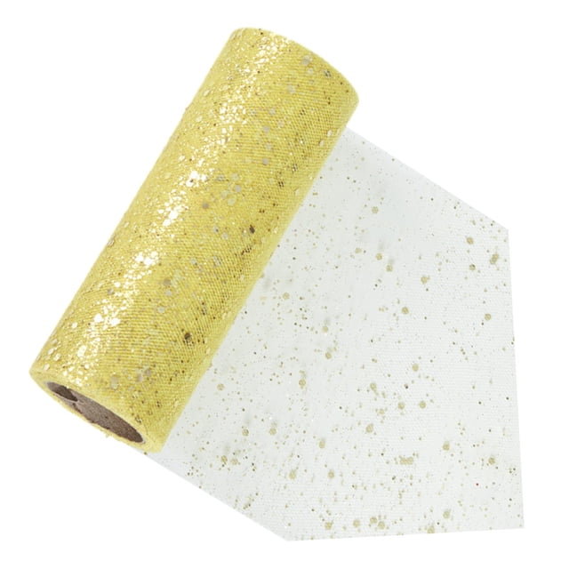 Rollo de tul brillante Perfecl de 10 yardas 15cm Amarillo
