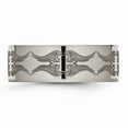 thumbnail image 3 of Solid Titanium Flat 8mm Men's Laser Design Wedding Band Ring Size 12.5, 3 of 7