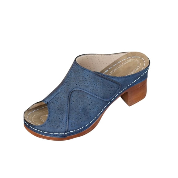 Wensltd Women Round Toe Sandals Wide Width Solid Color Spring Summer Versatile Casual Comfortable Dressy Walking Stylish Block Heel Sandals